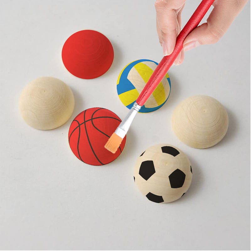 ANZKA 200pcs Split Wood Balls  20mm Half Wooden Beads for Craft  0.8 inch Diameter Hemisphere Bulk  Natural Wooden Half Bead - Image 3